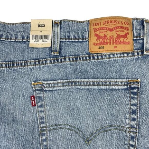 NWT LEVI'S 405 Standard Denim Shorts Sz 58 Distressing - Picture 7 of 7